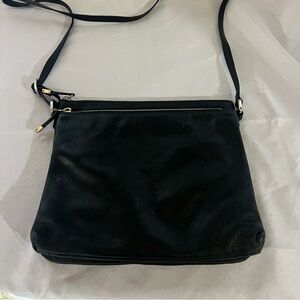 Margot black leather crossbody purse